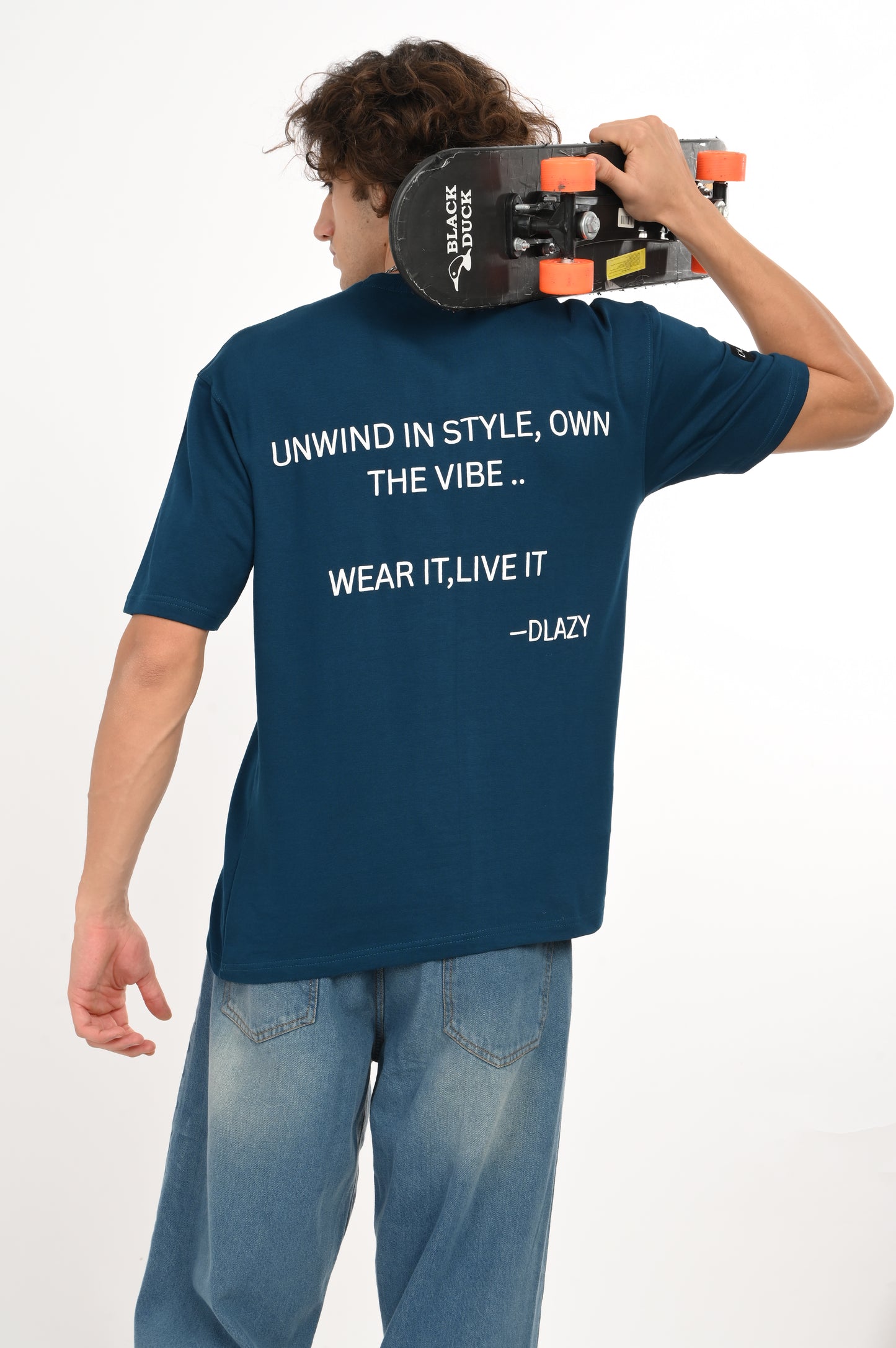 DLAZY PETROL BLUE OVERSIZED TEE