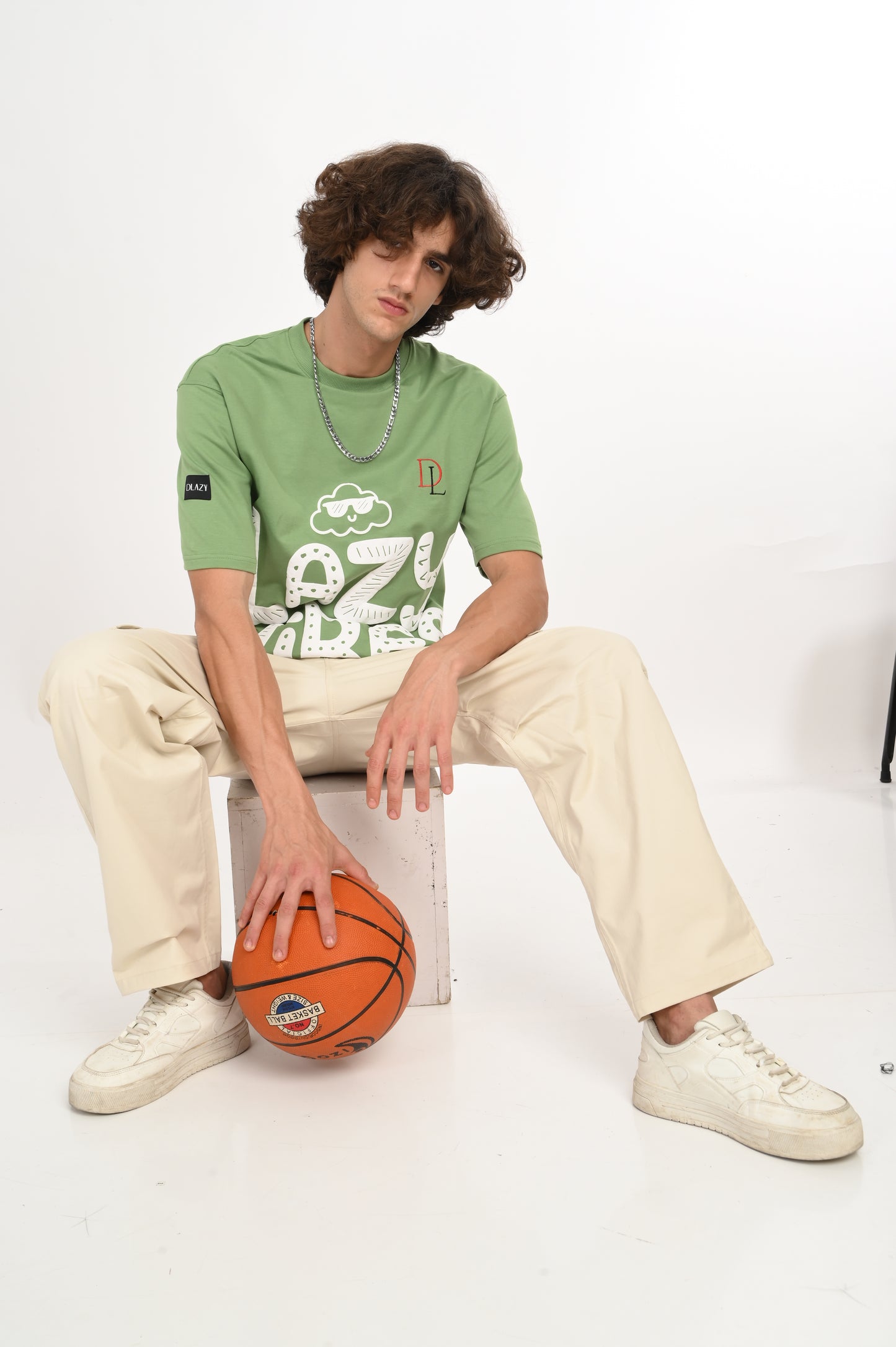 DLAZY LAZY VIBES GREEN OVERSIZED TEE