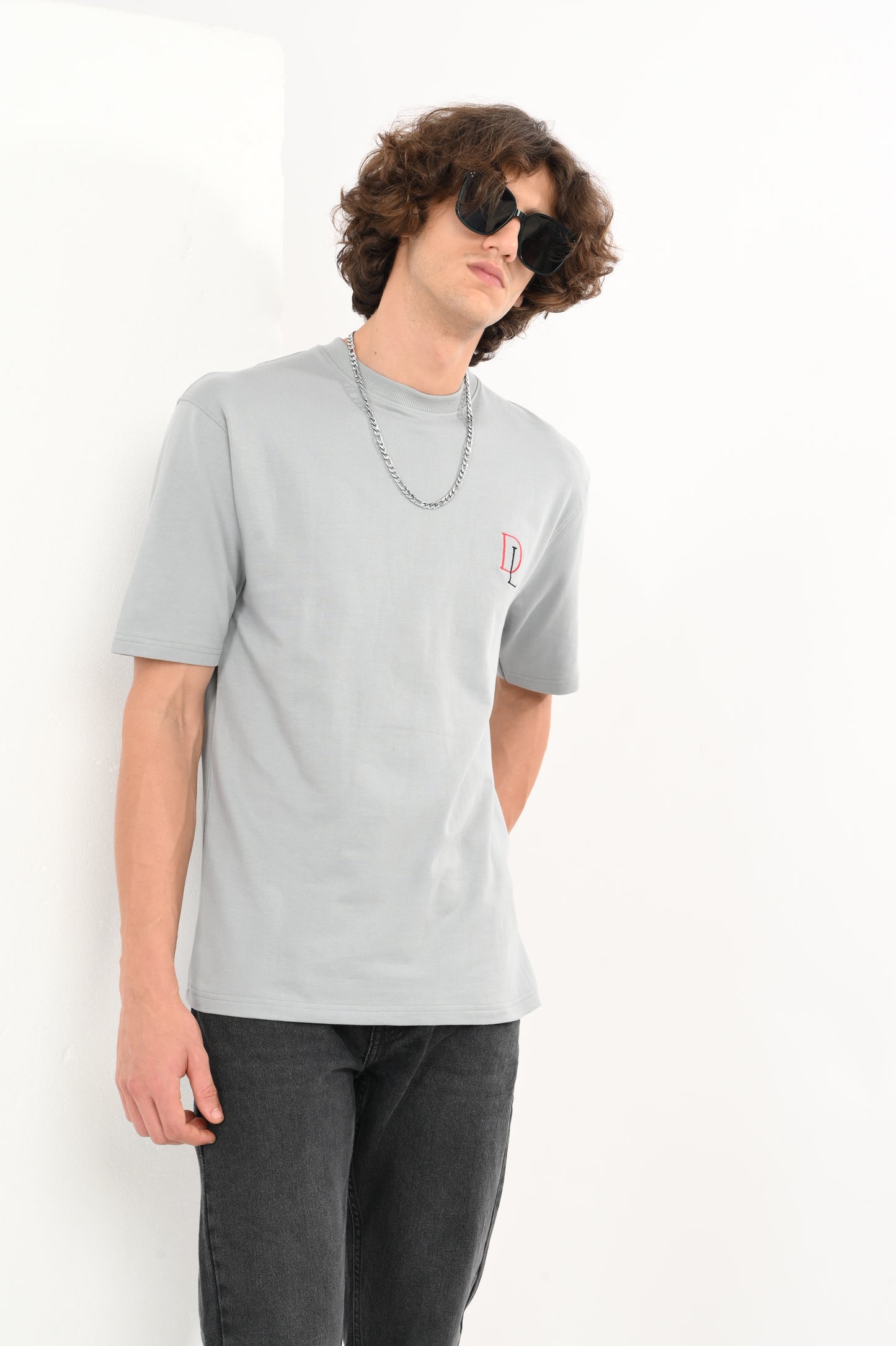 DLAZY INDIA TRAVEL GREY OVERSIZED TEE