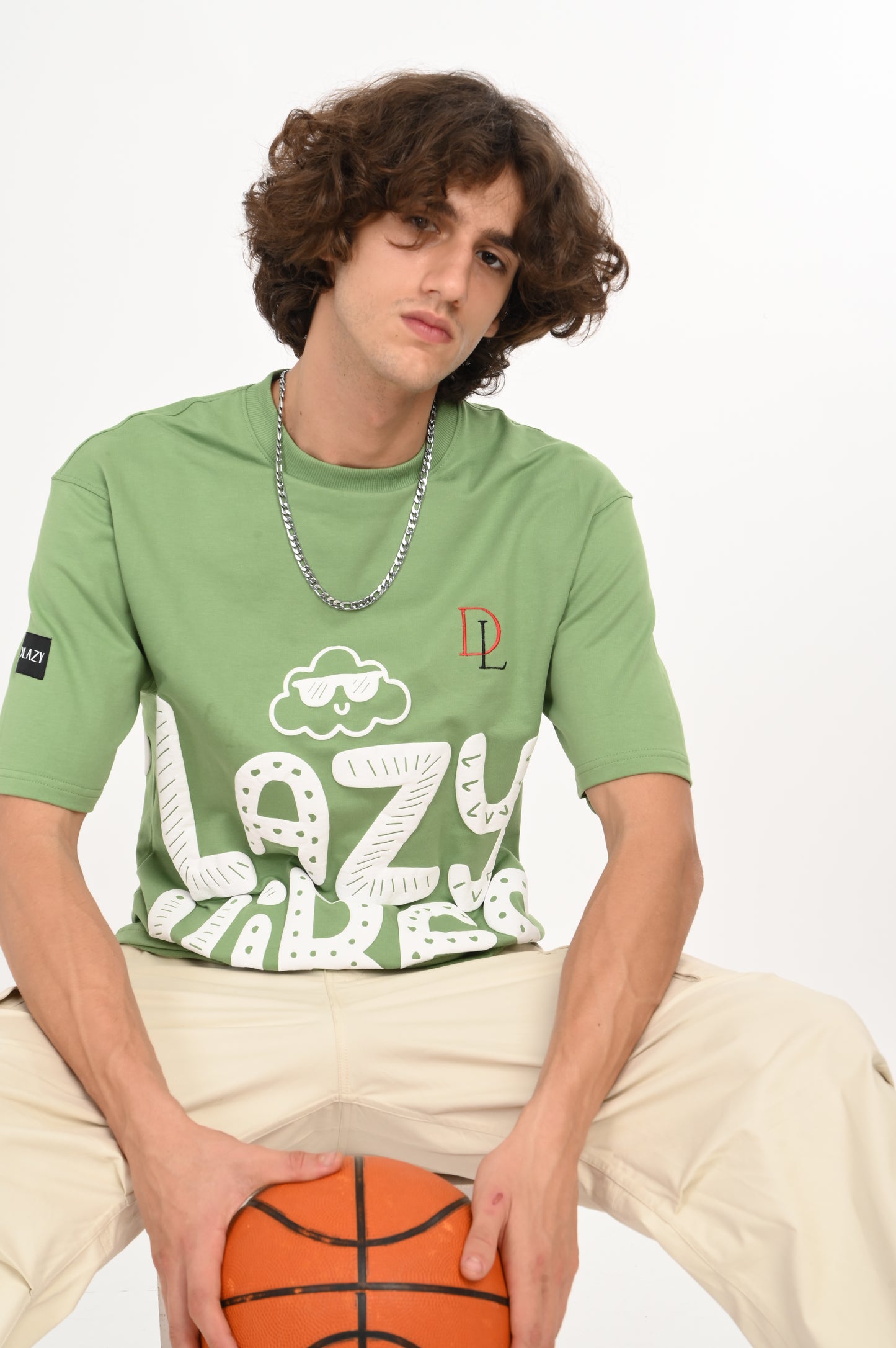 DLAZY LAZY VIBES GREEN OVERSIZED TEE