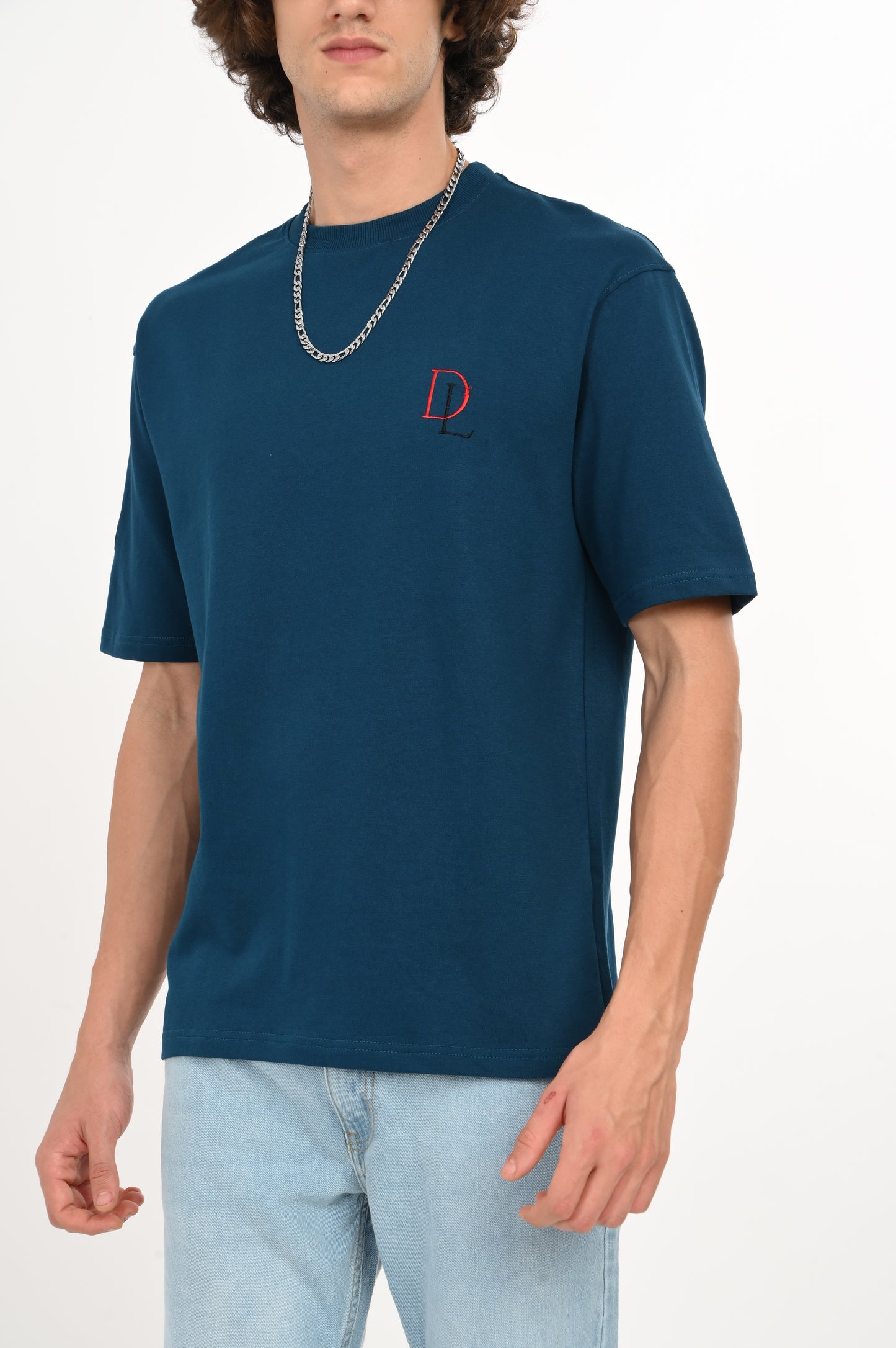 DLAZY STAY WEIRD PETROL BLUE OVERSIZED TEE