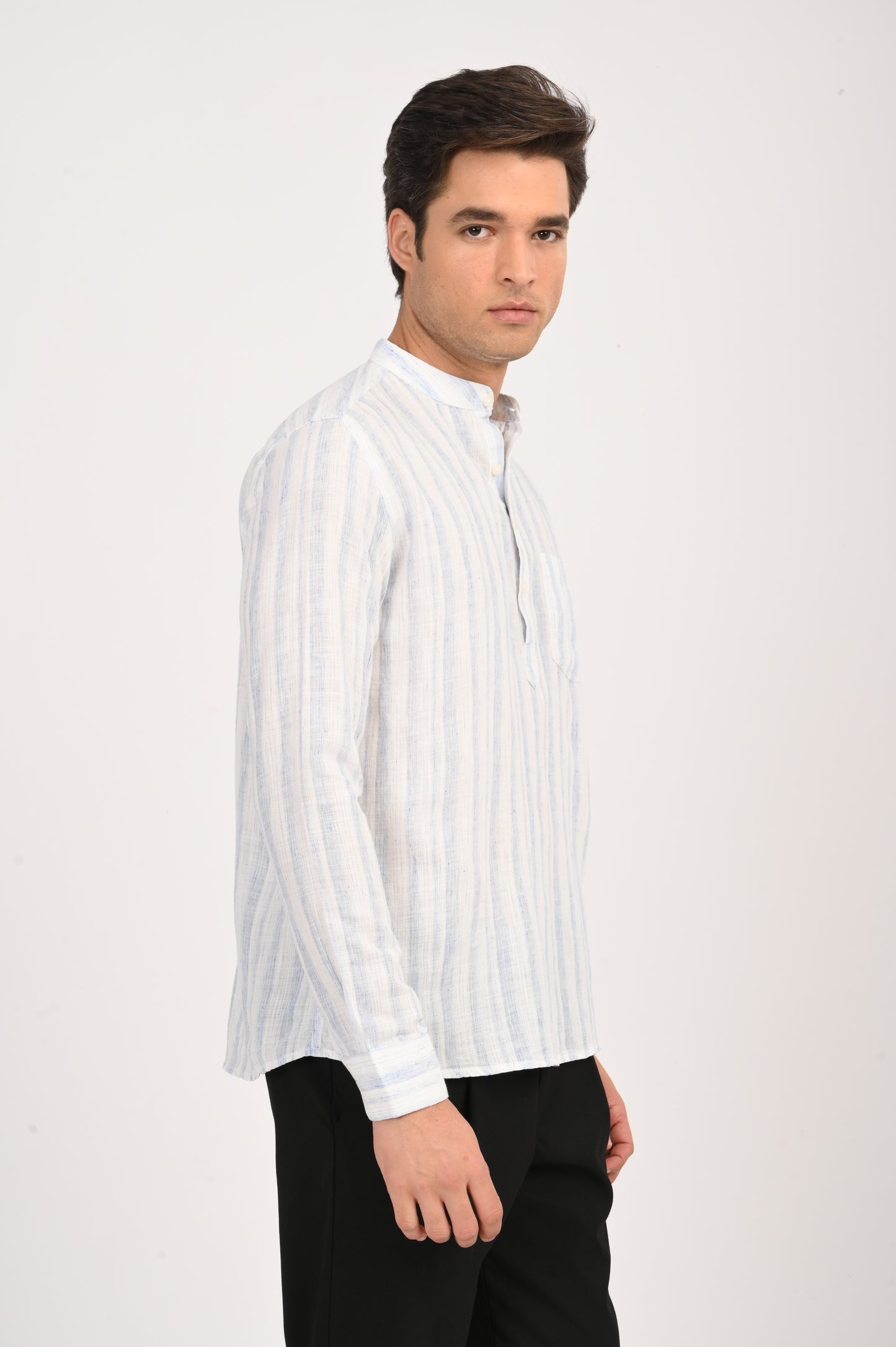 DLAZY MEN SKYLINE STRIPES HALF KURTHA…