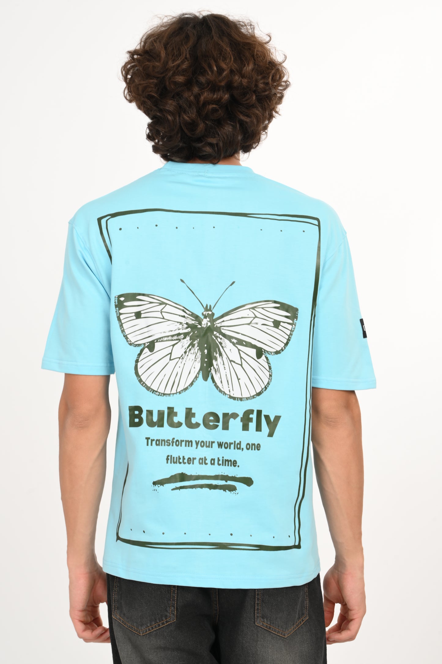 DLAZY BUTTERFLY BLUE OVERSIZED TEE
