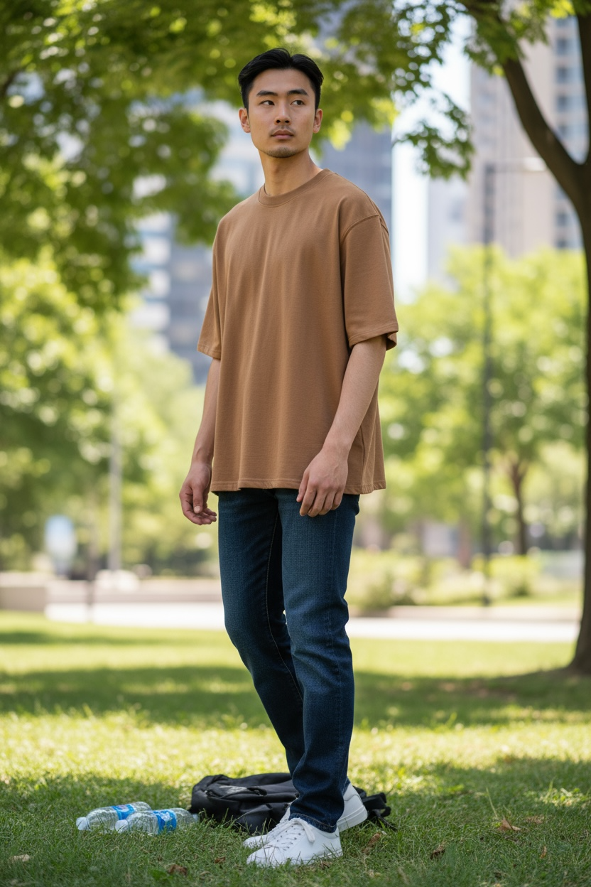 DLAZY PLAIN COPPER RUST OVERSIZED T-SHIRT