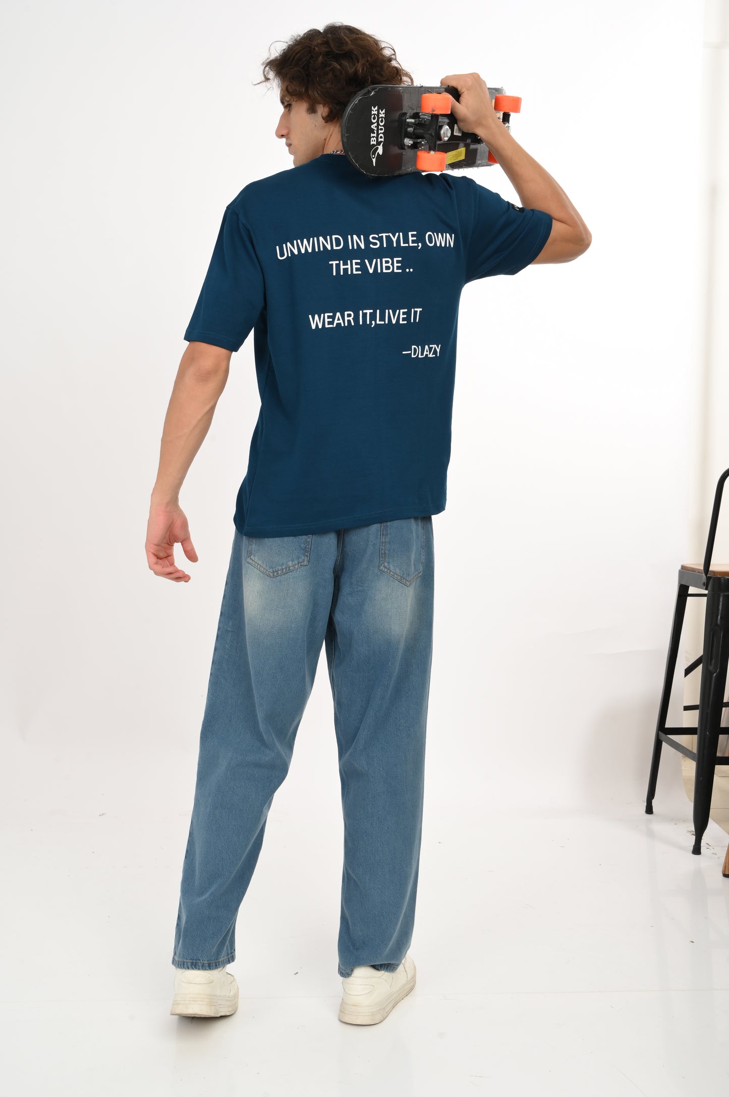 DLAZY PETROL BLUE OVERSIZED TEE
