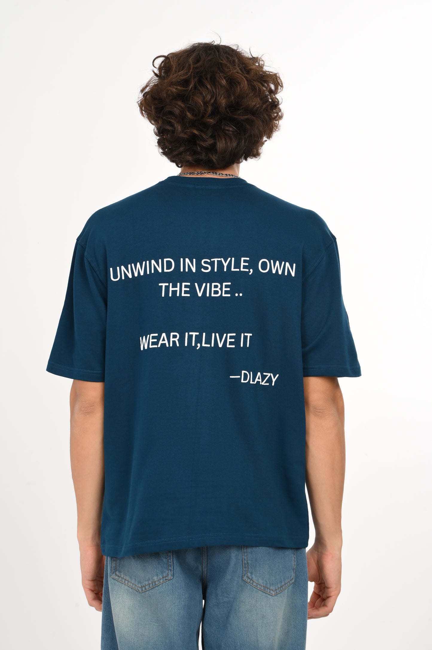 DLAZY PETROL BLUE OVERSIZED TEE