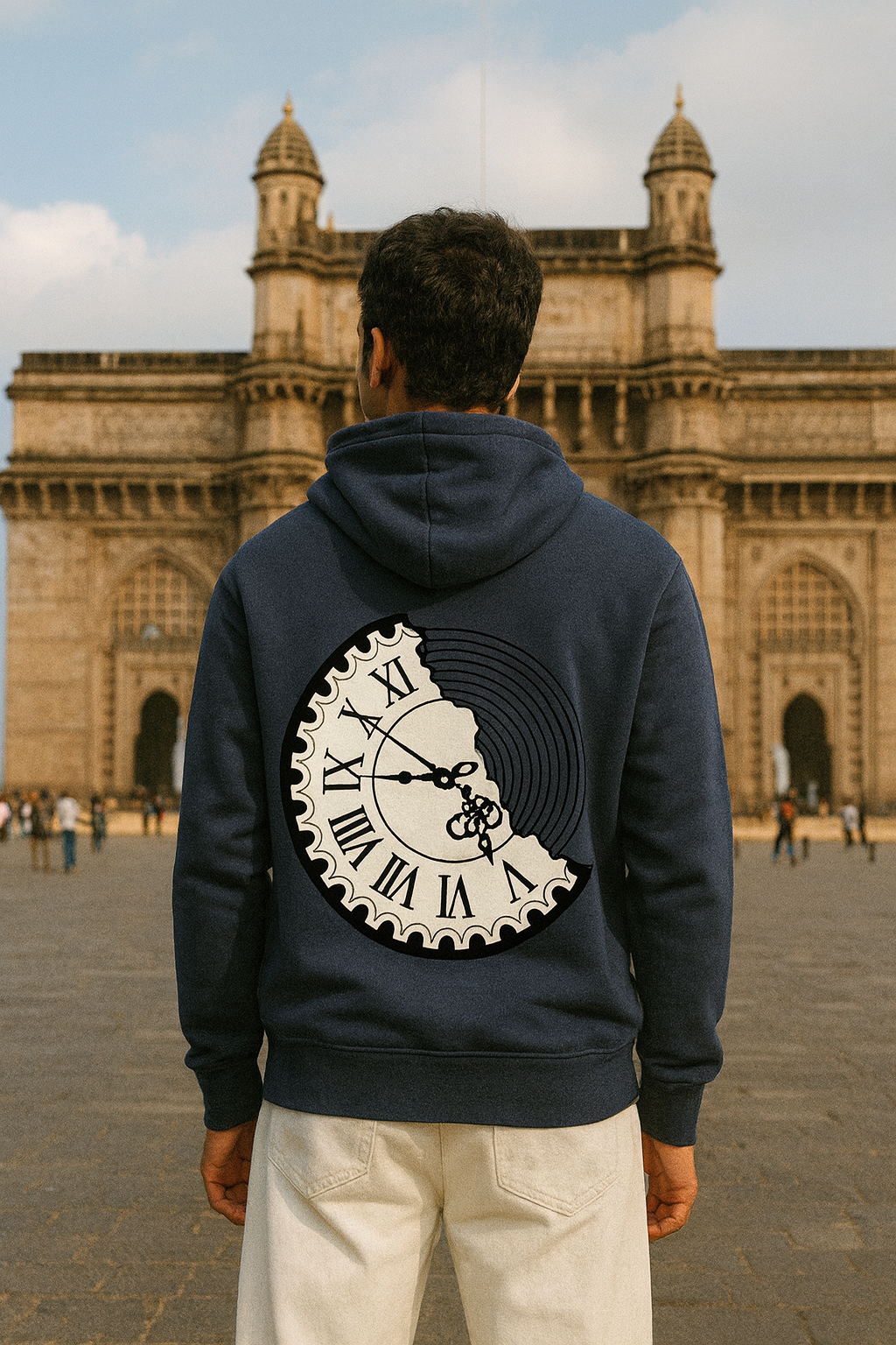 DLAZY NAVY BLUE PRINTED 330 GSM HODDIE