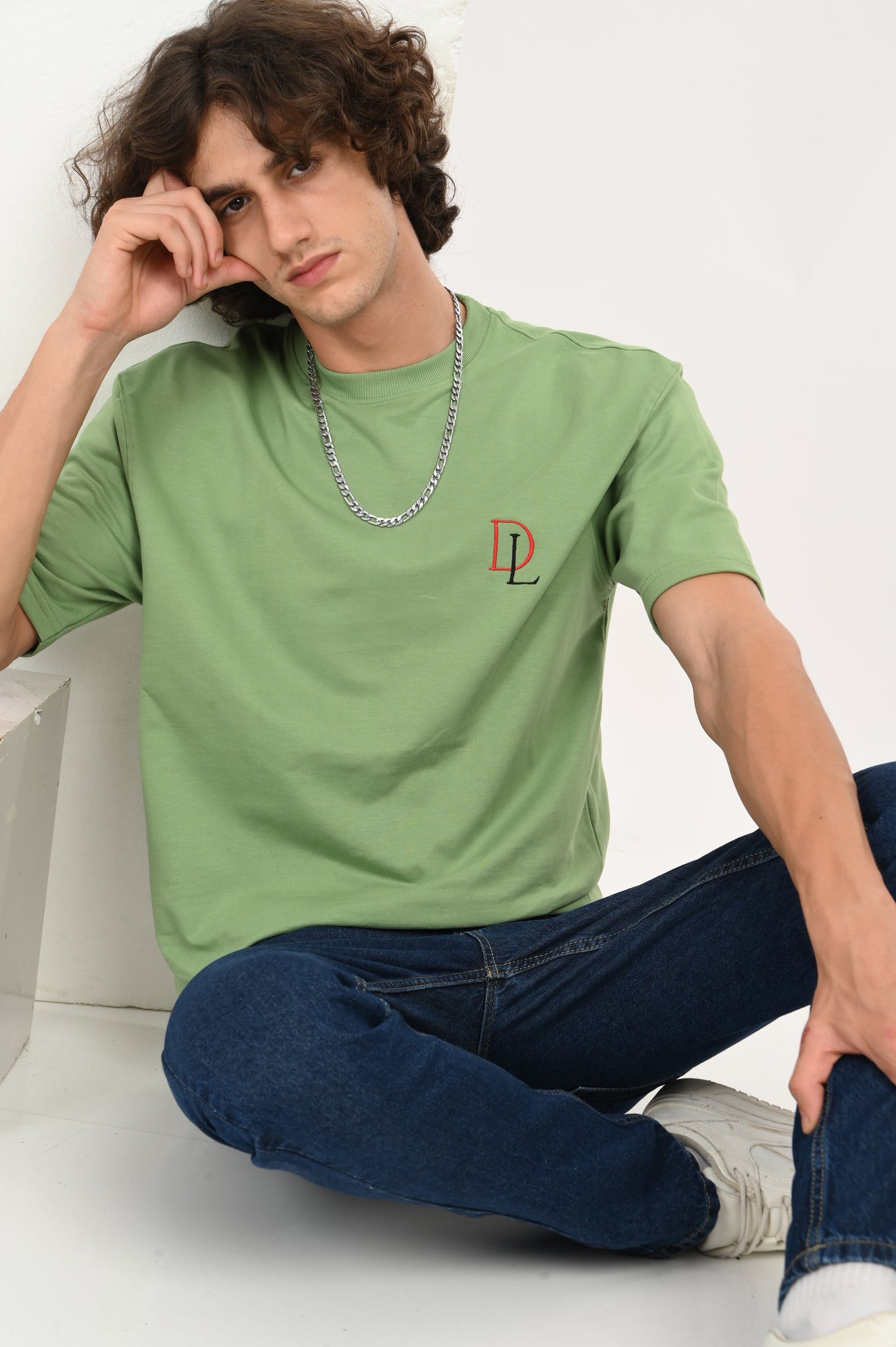 DLAZY FEEL THE BEAT GREEN OVERSIZED TEE
