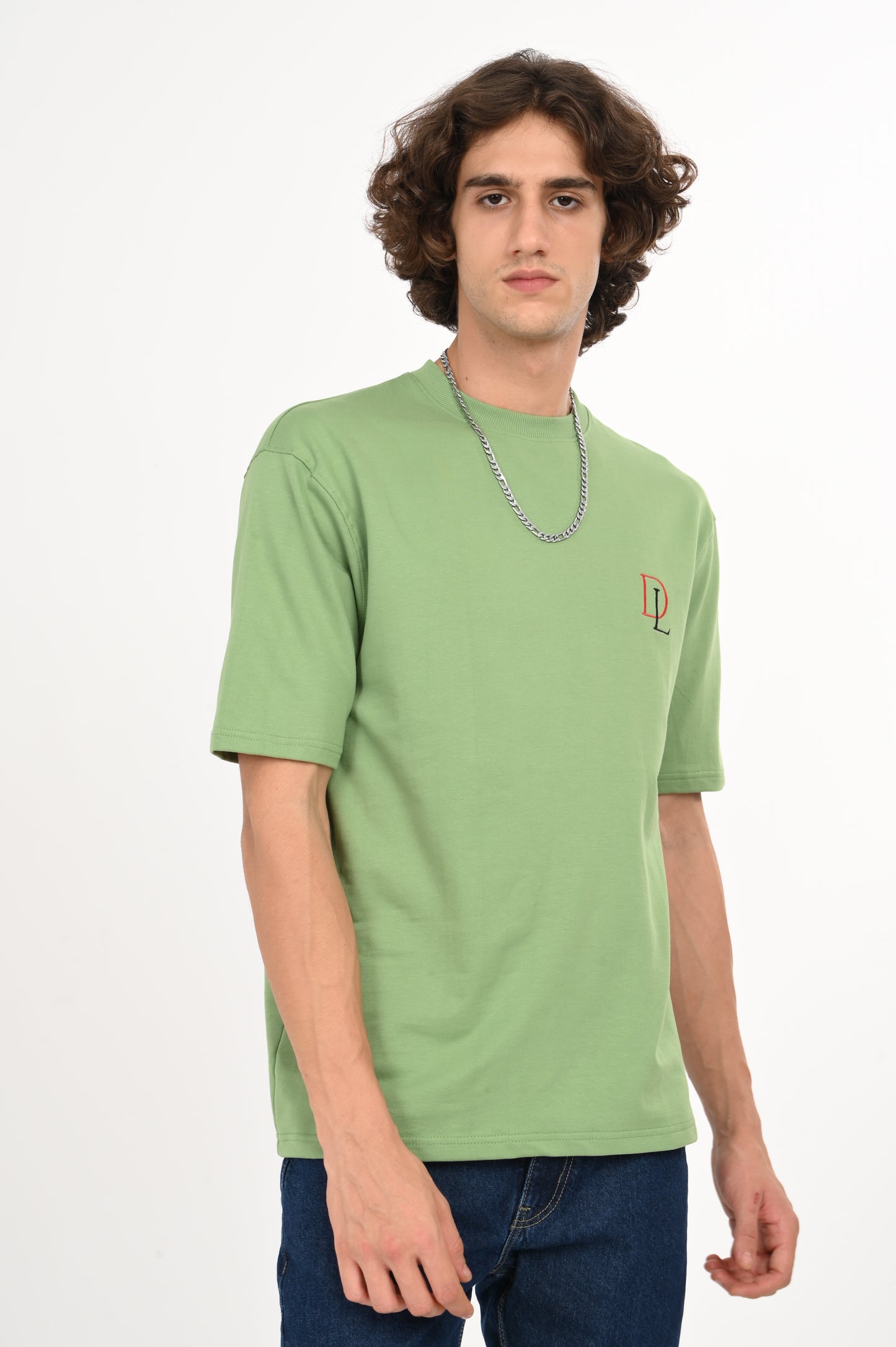 DLAZY FEEL THE BEAT GREEN OVERSIZED TEE