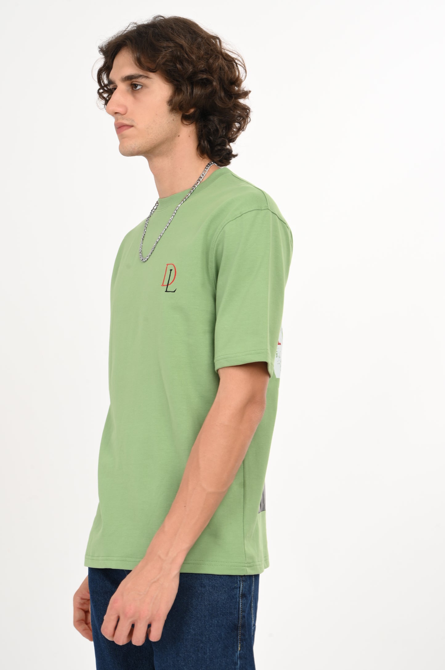 DLAZY FEEL THE BEAT GREEN OVERSIZED TEE