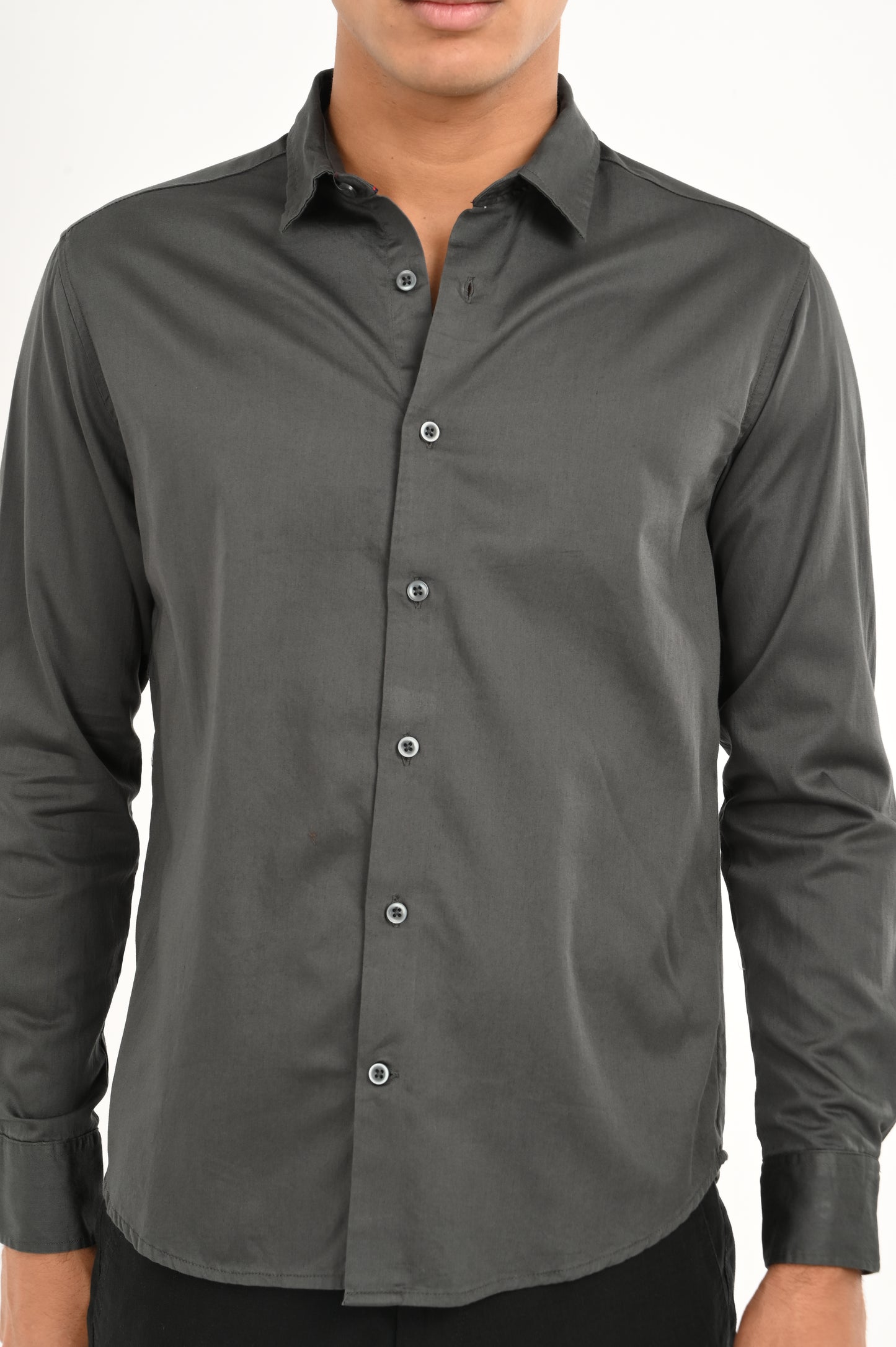 DLAZY GREY PLAIN SATIN SHIRT…