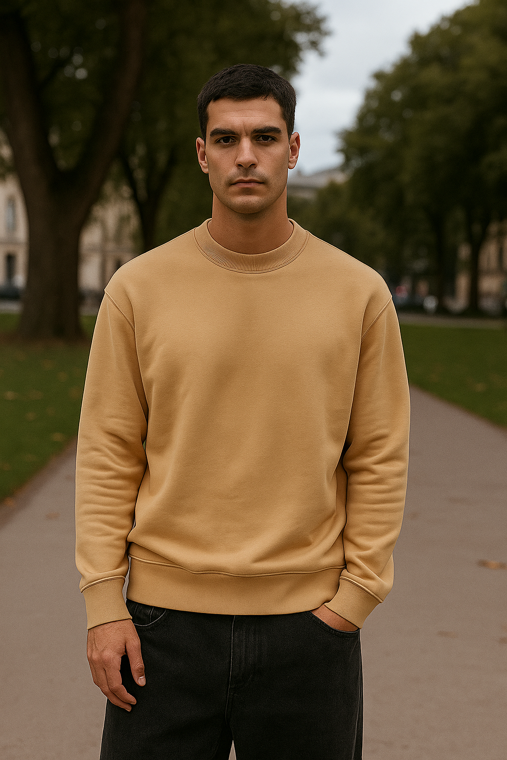 DLAZY CARAMEL PLAIN 300GSM SWEATSHIRT