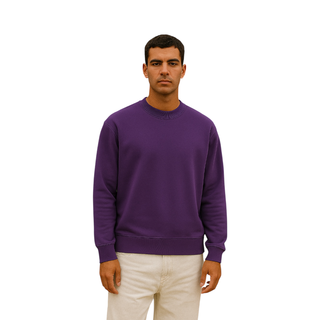 DLAZY DARK PURPLE PLAIN 300 GSM SWEATSHIRT