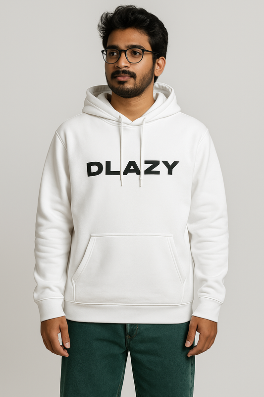 DLAZY WHITE PRINTED 330 GSM HODDIE