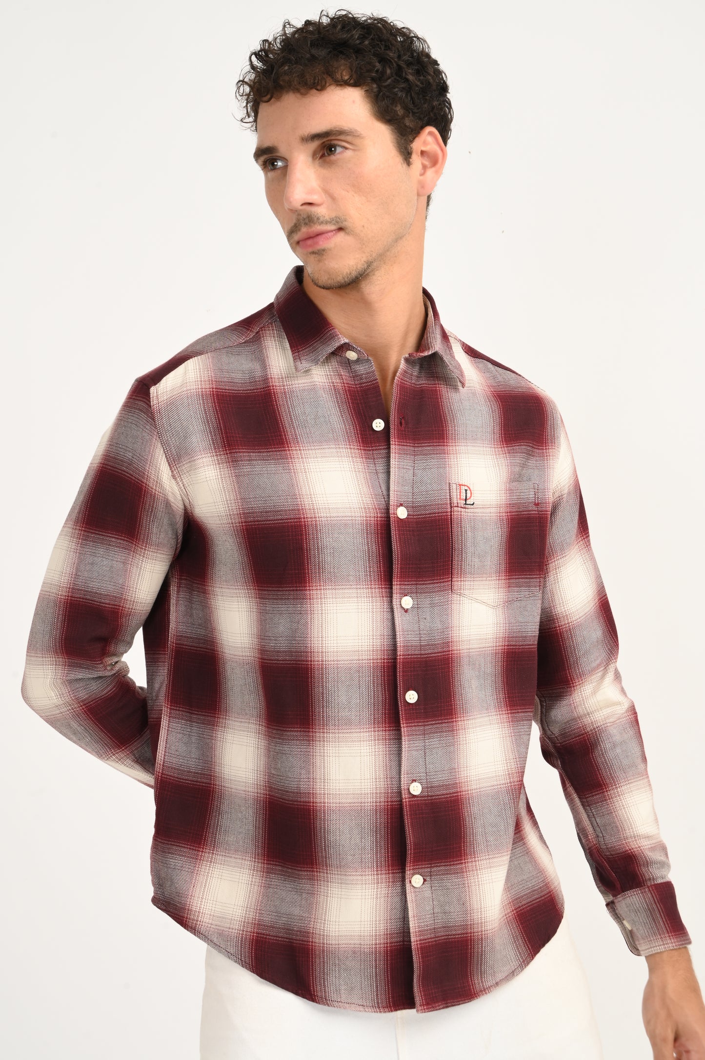 Dlazy Burgundy Storm Plaid Shirt..