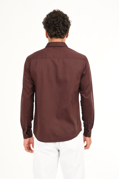 DLAZY BROWN PLAIN  SATIN SHIRT…