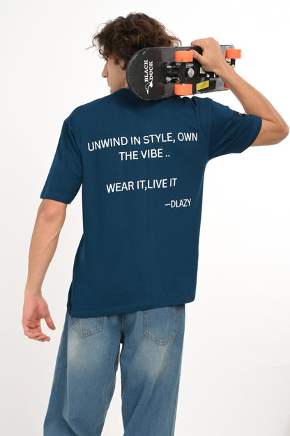 DLAZY PETROL BLUE OVERSIZED TEE