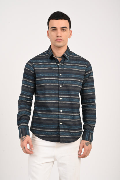 Dlazy Men Ocean Stripes shirt..
