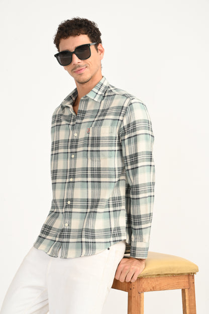 Dlazy Sage Mist Plaid Shirt..