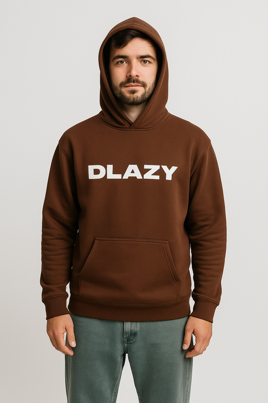 DLAZY BROWN PRINTED 330 GSM HODDIE