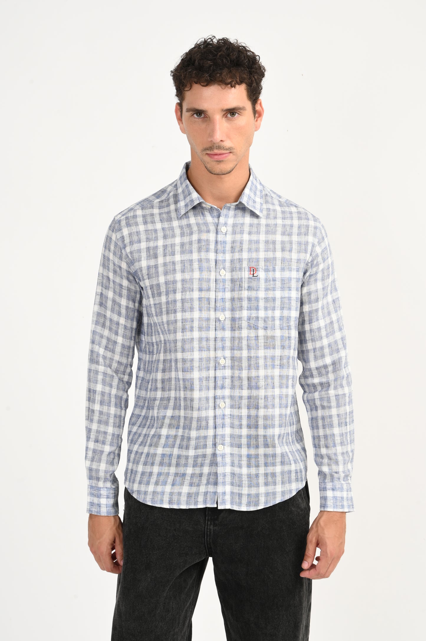 Dlazy Classic Blue & White Check  Shirt .