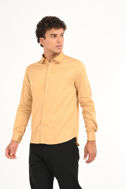DLAZY AMBER GLOW( mustard yellow) PLAIN  SATIN SHIRT…