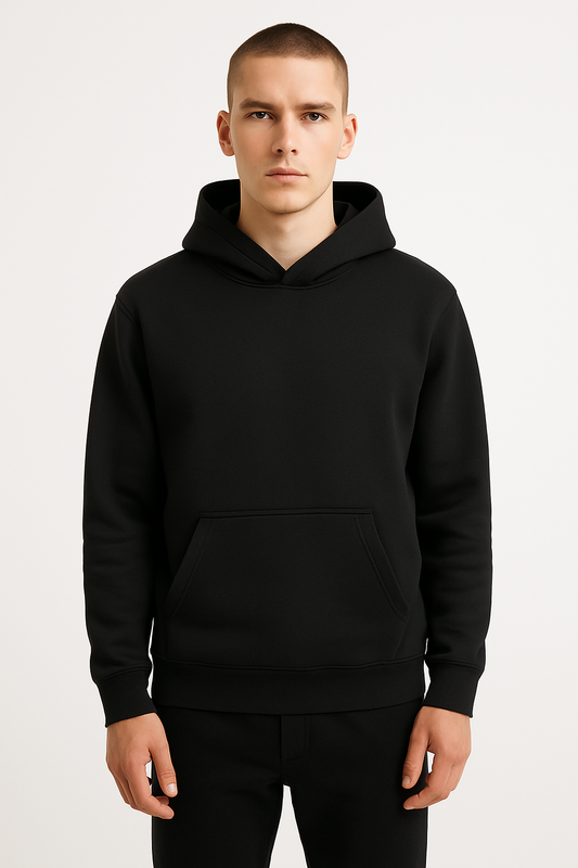 DLAZY BLACK PLAIN 330 GSM HODDIE