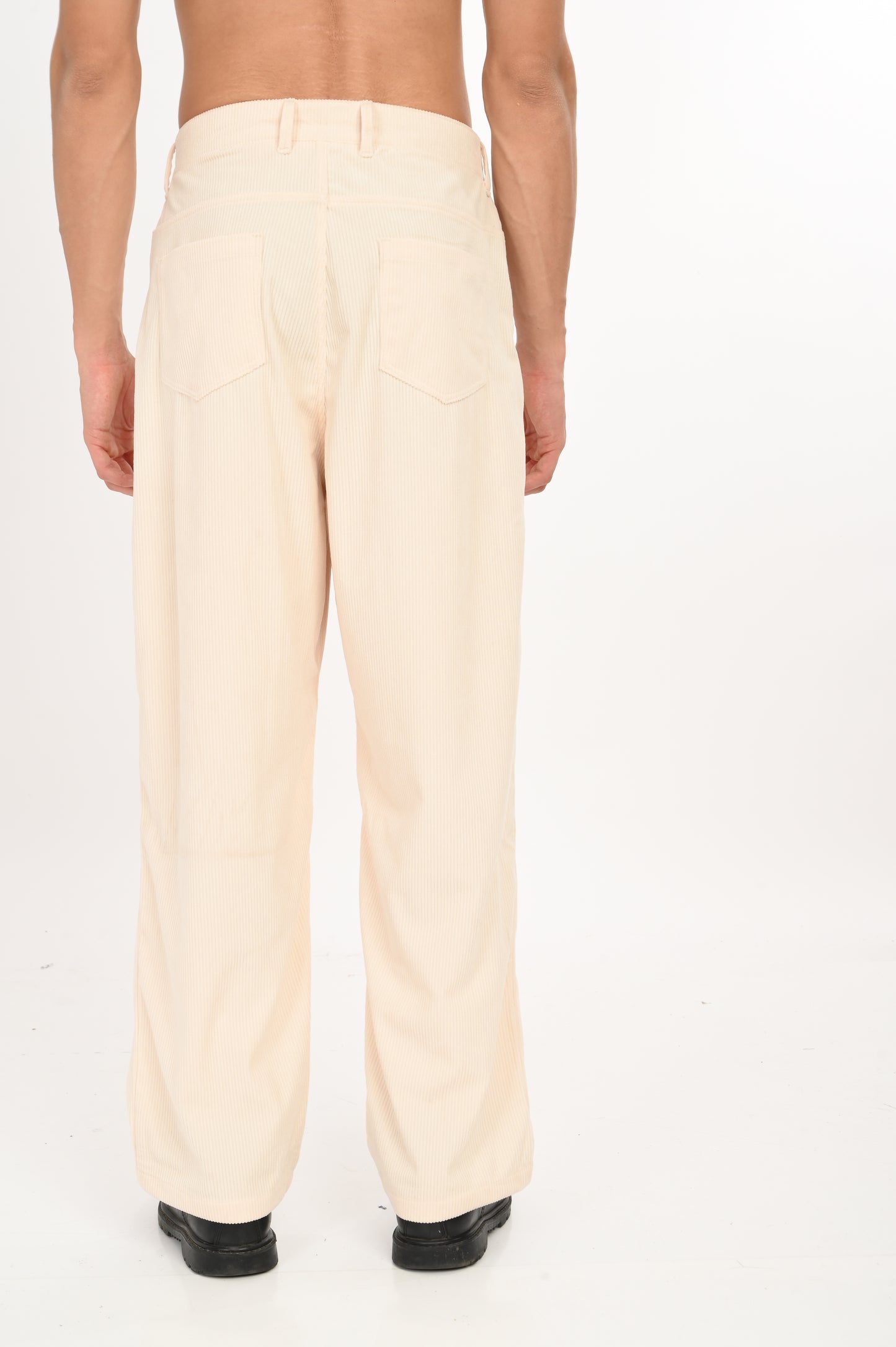 DLAZY HALF WHITE BAGGY CORDUROY PANT