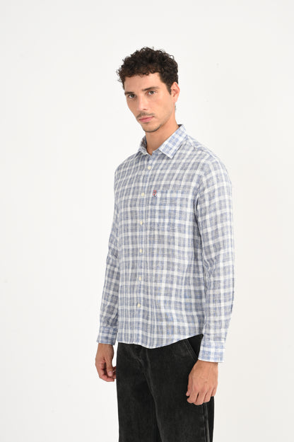 Dlazy Classic Blue & White Check  Shirt .