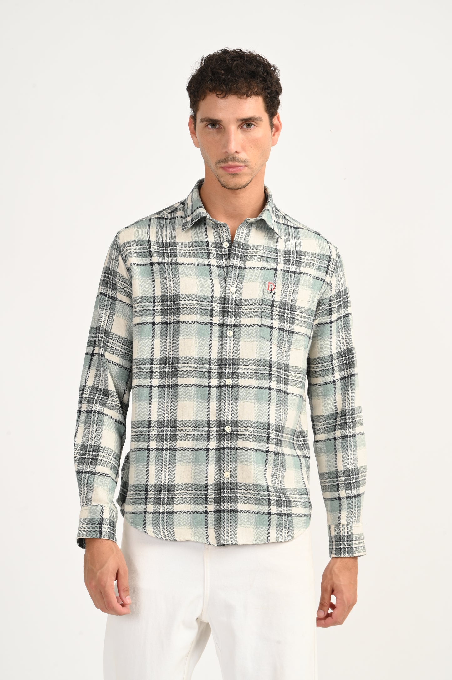 Dlazy Sage Mist Plaid Shirt..