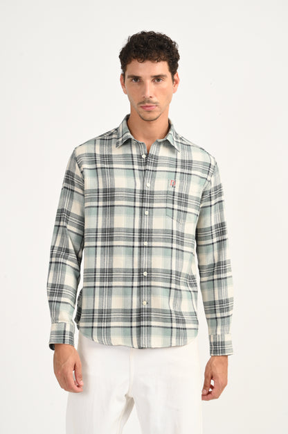 Dlazy Sage Mist Plaid Shirt..