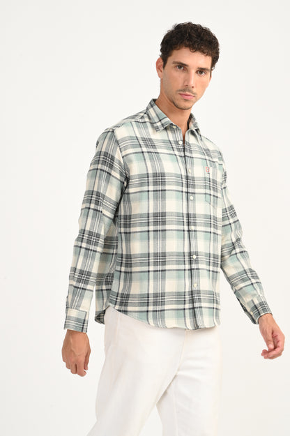 Dlazy Sage Mist Plaid Shirt..