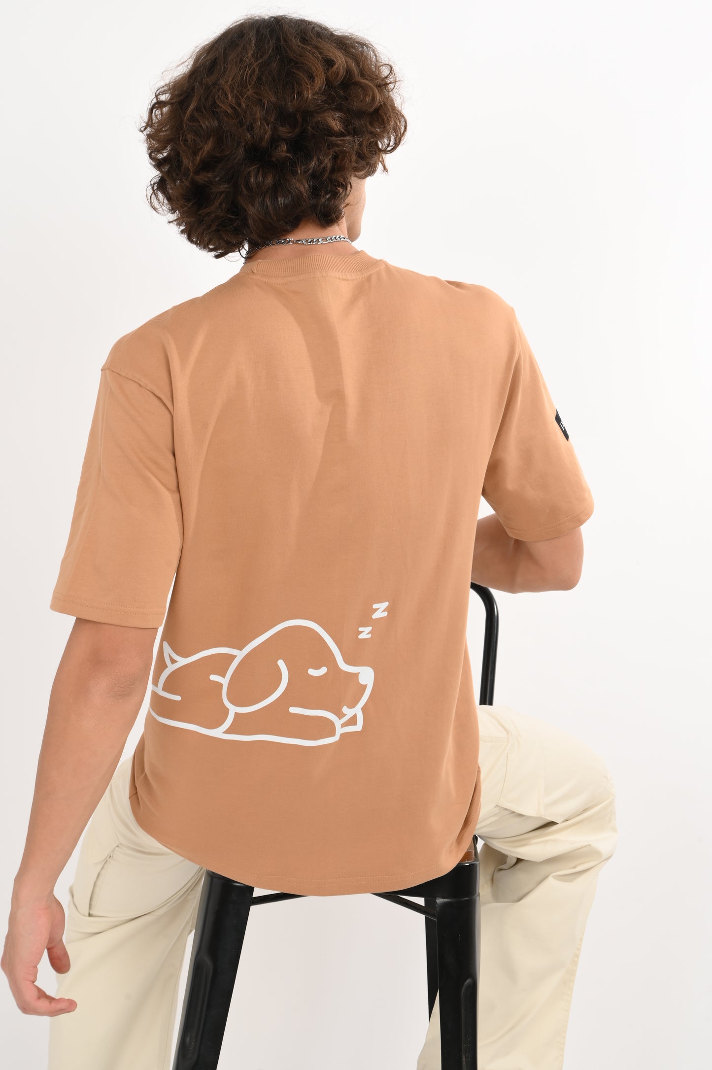 DLAZY PUPPY CARMEL BROWN OVERSIZED TEE