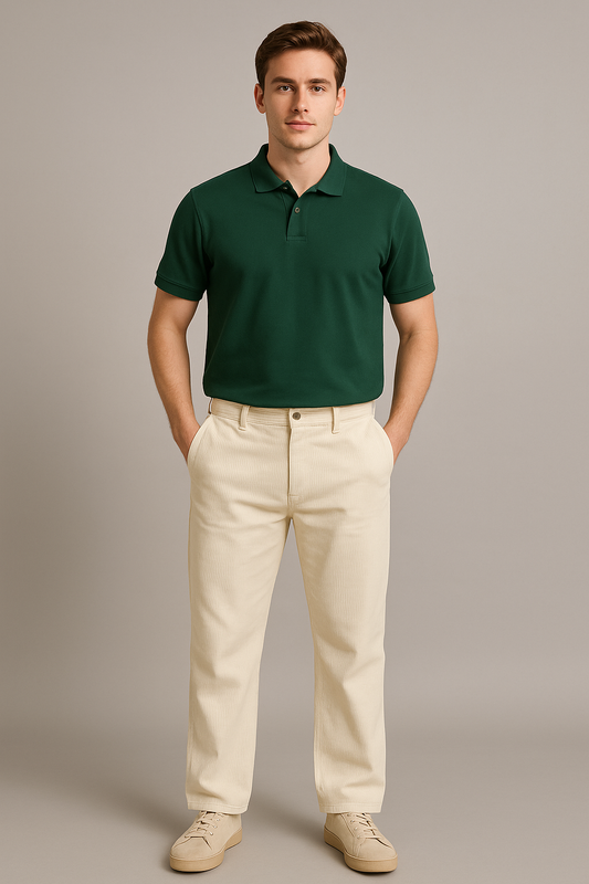 DLAZY HALF WHITE BAGGY CORDUROY PANT