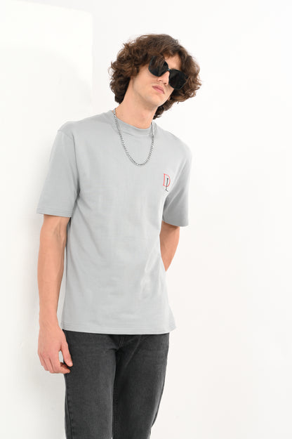 DLAZY INDIA TRAVEL GREY OVERSIZED TEE
