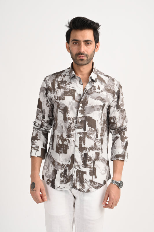 DLAZY STORMY SLATE PRINTED SHIRT