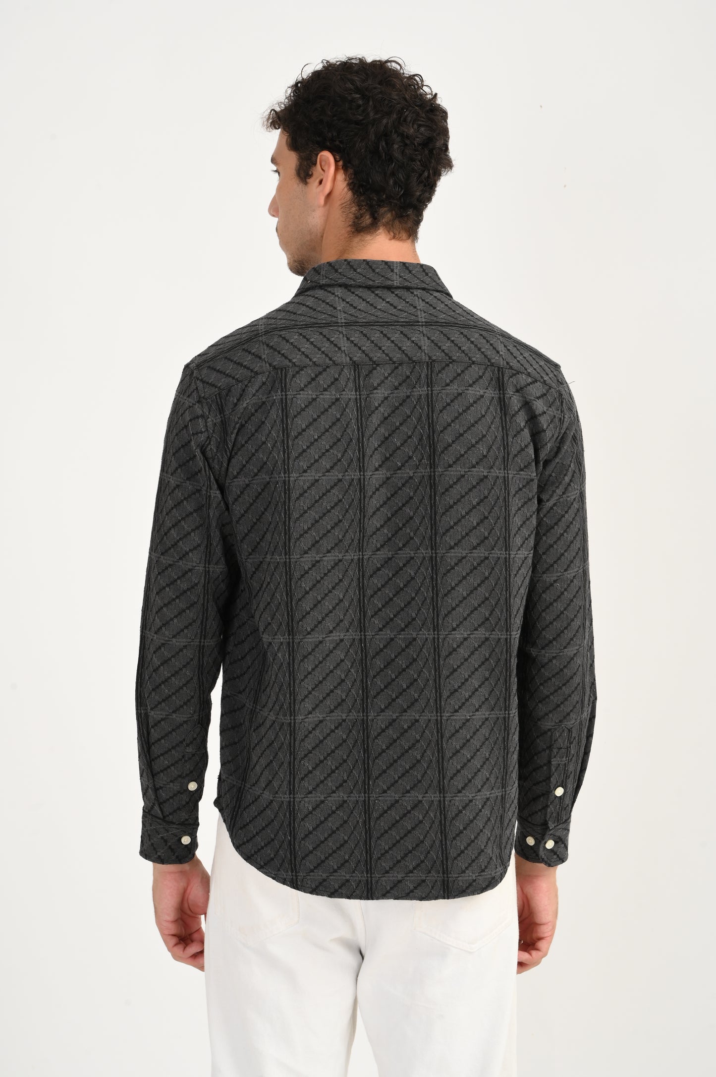 Dlazy Charcoal Wave Textured Shirt..