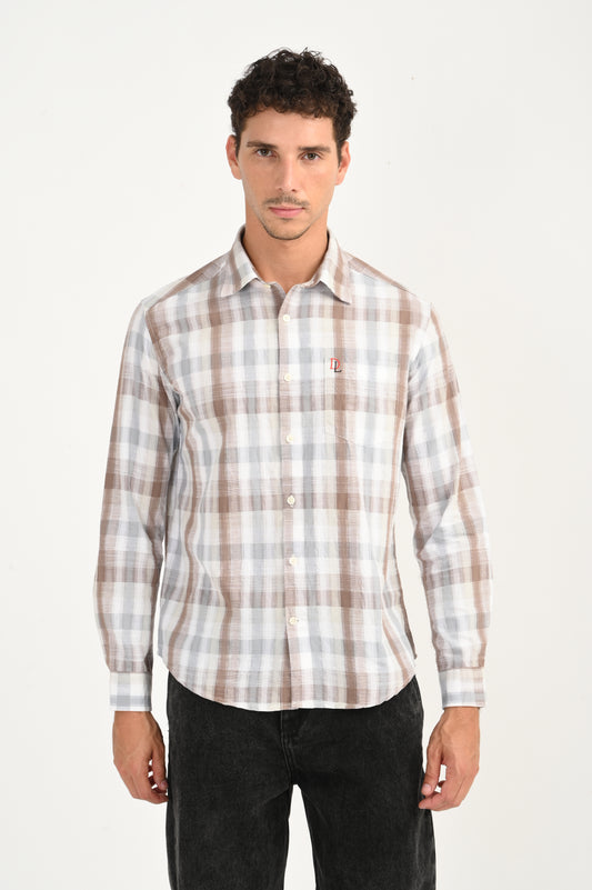 Dlazy Earth Tone Checked Shirt..