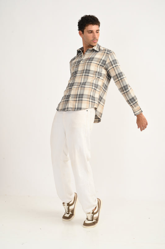 Dlazy Sandstone Plaid Shirt.