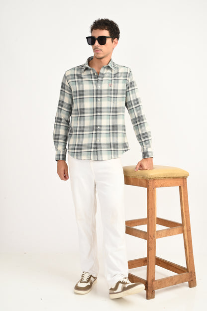 Dlazy Sage Mist Plaid Shirt..