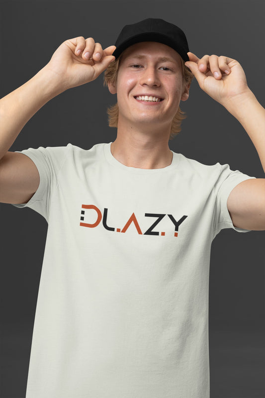 DLAZY WHITE - Regular fit 210 GSM Premium Cotton T-Shirt