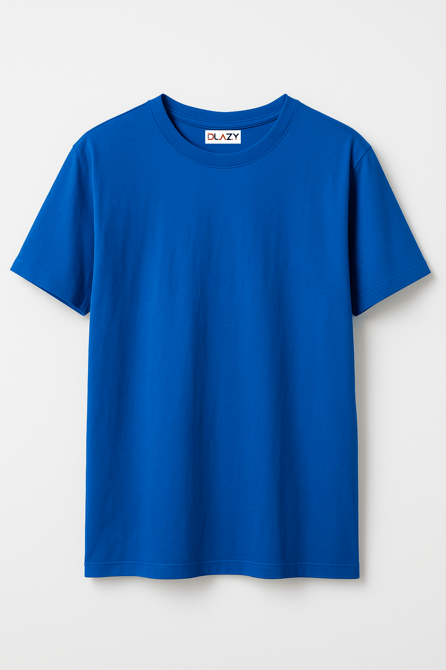 DLAZY ROYAL BLUE: Regular fit 210 gsm premium cotton plain T-shirt