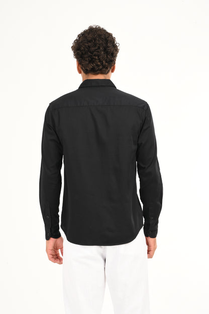 DLAZY BLACK PLAIN  SATIN SHIRT…