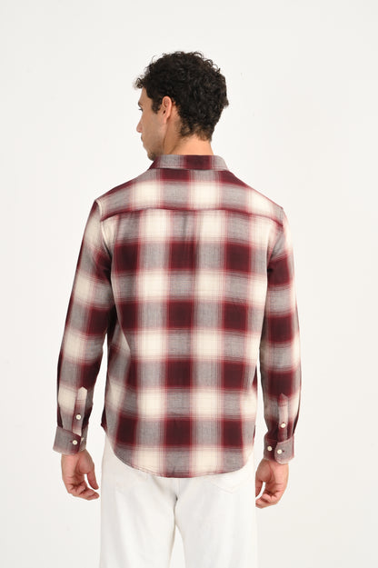 Dlazy Burgundy Storm Plaid Shirt..