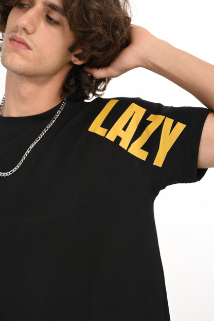 DLAZY BLACK OVERSIZED TEE