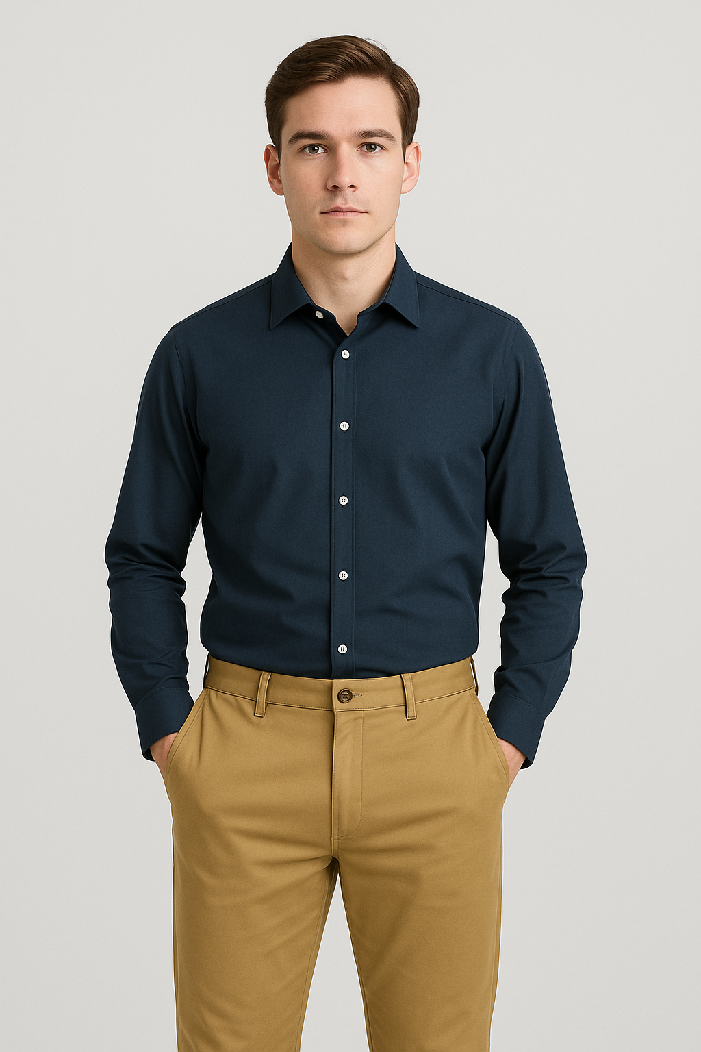 DLAZY DARK GREY LINEN COTTON SHIRT