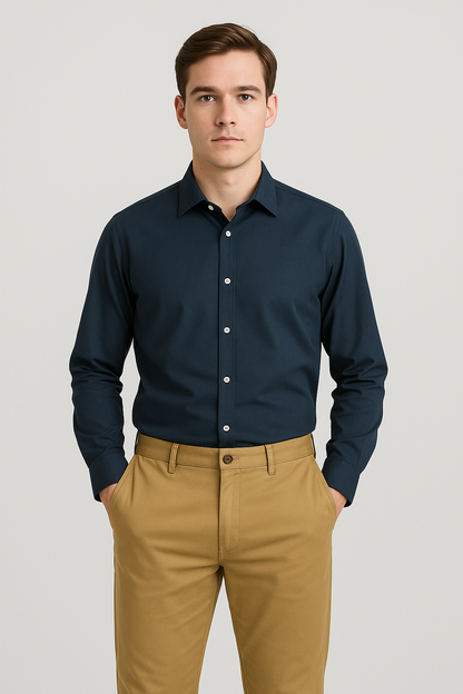 DLAZY DARK GREY LINEN COTTON SHIRT