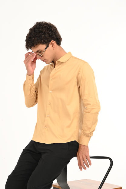 DLAZY AMBER GLOW( mustard yellow) PLAIN  SATIN SHIRT…