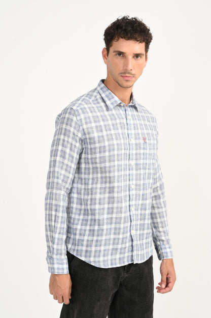 Dlazy Classic Blue & White Check  Shirt .