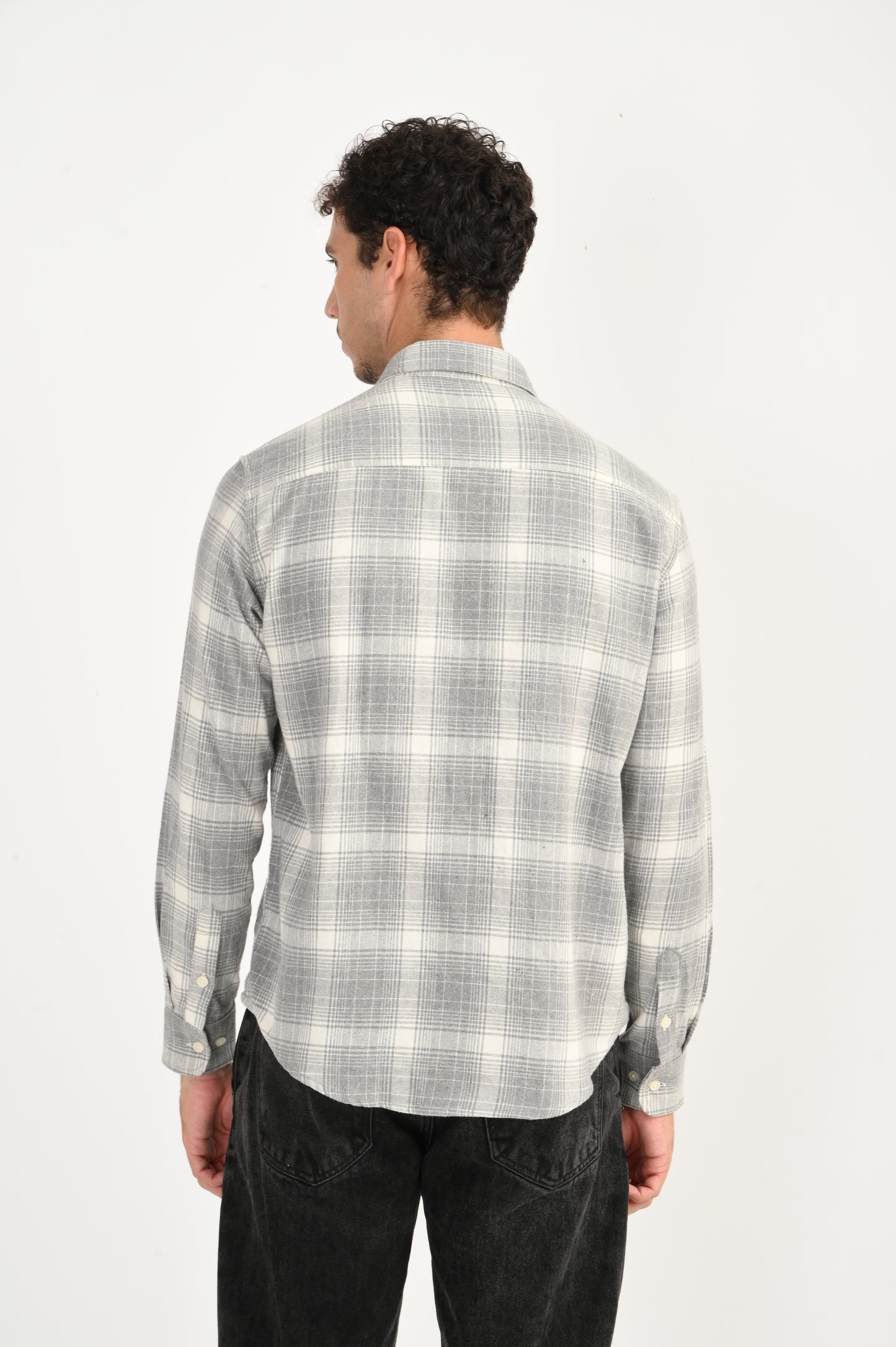 Dlazy Slate Grey Checked Casual Shirt.